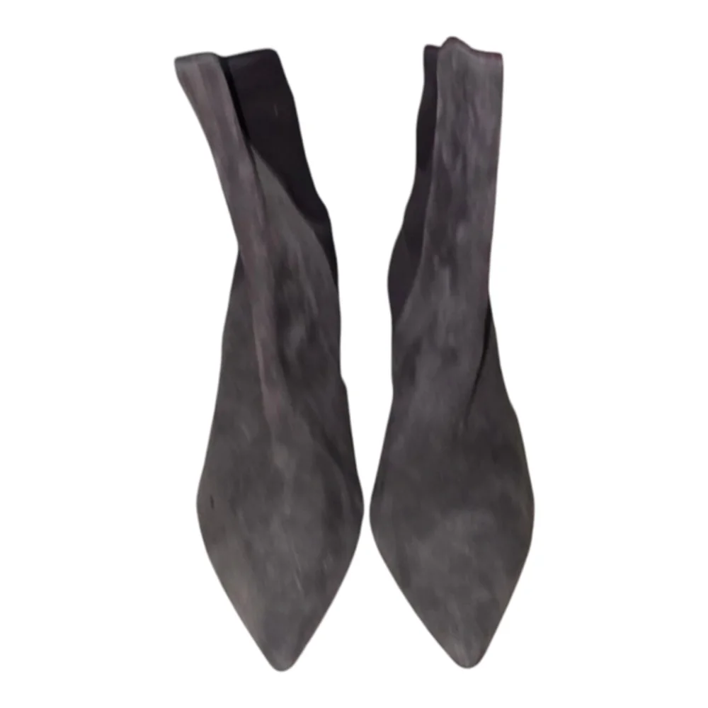 Stuart Weitzman Lonnie 75 Suede Booties, Slate Gray US‎ 5.5 MSRP $575 New